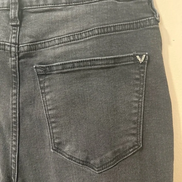 VIGOSS Womens Distressed Crop Jeans Size 27 Waist Straight Stretch Charcoal - Picture 5 of 16